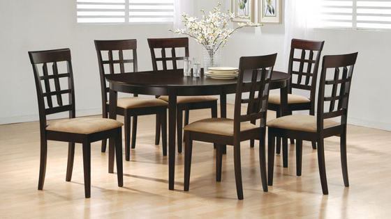 Coaster Gabriel Lattice-Back Oval Extension Dining Set