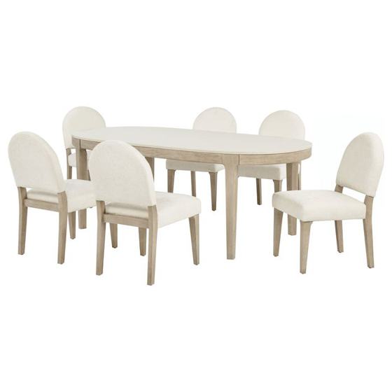 Coaster Lucaire 84-inch Dining Set with Curved Chairs