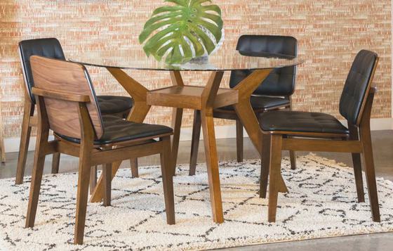 Coaster Paxton 5-Piece Round Glass Top Dining Set