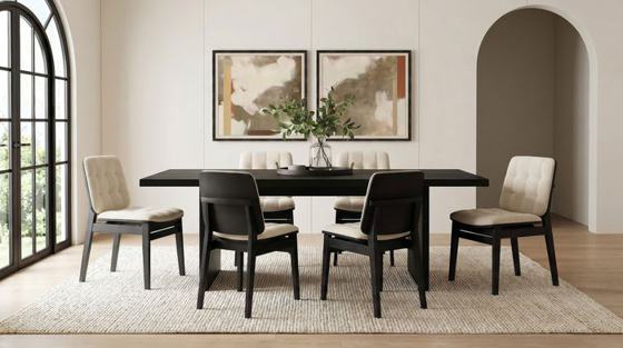 Coaster Decker Dining Set with Biscuit Tufted Chairs