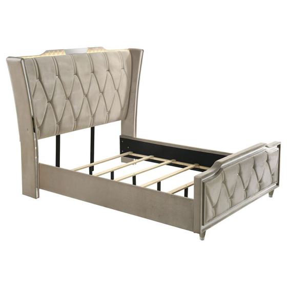 Coaster Lorient Upholstered LED Wingback Bed