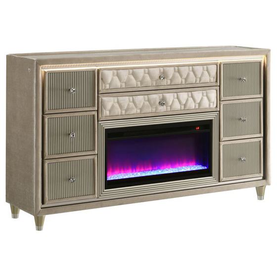 Coaster Lorient LED Flame Box Dresser