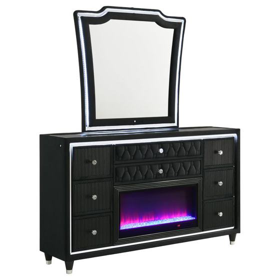 Coaster Lorient Fireplace Dresser and Mirror
