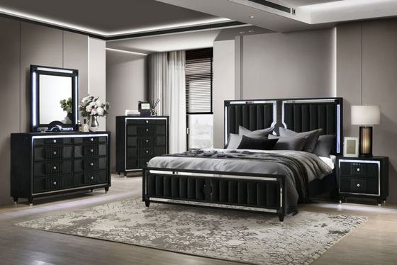 Coaster Ravenne Upholstered LED Bedroom Set