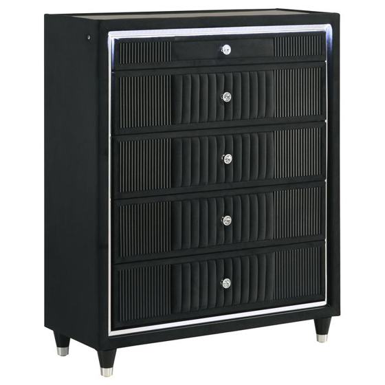 Coaster Ravenne Upholstered LED Chest of Drawers