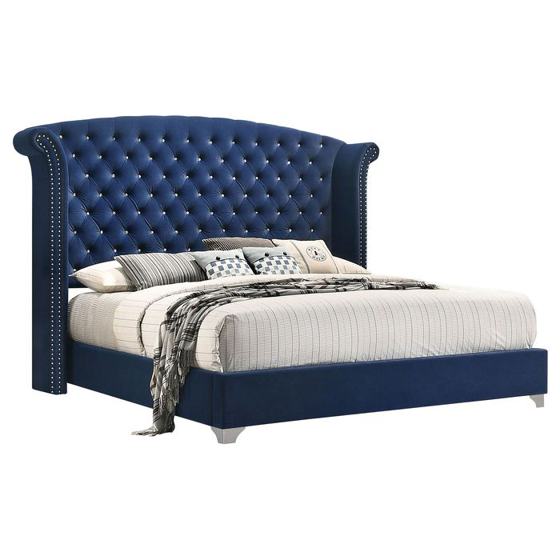 Coaster Melody Upholstered Wingback Bed
