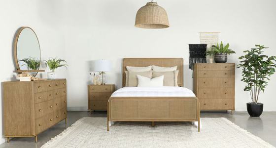 Coaster Arini Bedroom Set (Cane Bed)