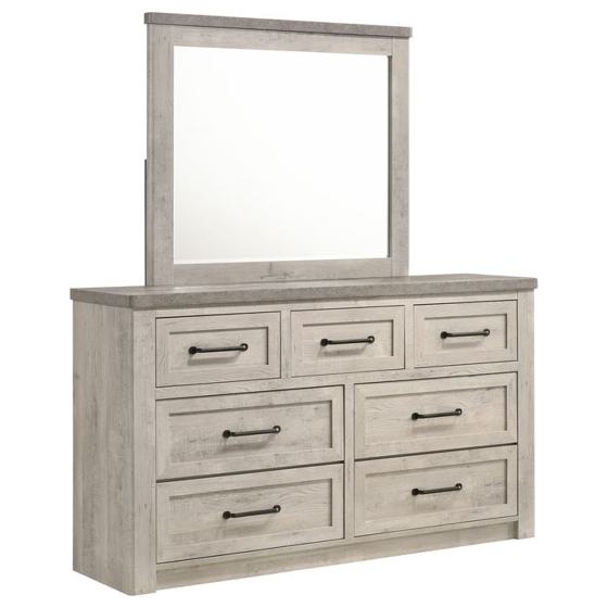 Coaster Nevado Farmhouse 7-Drawer Dresser with Mirror