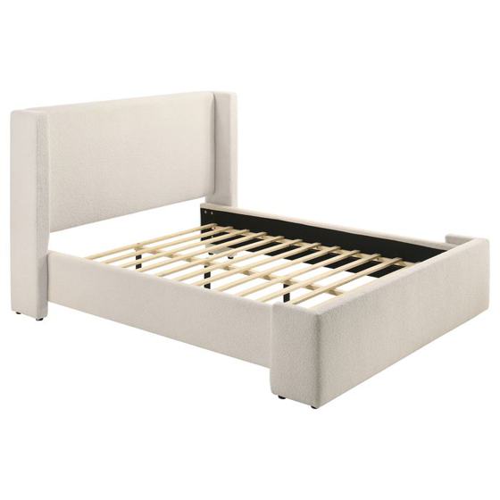 Coaster Alamosa Boucle Upholstered Wingback Platform Bed