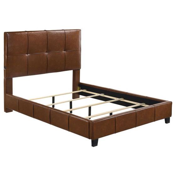 Coaster Farrell Faux Leather Upholstered Panel Bed