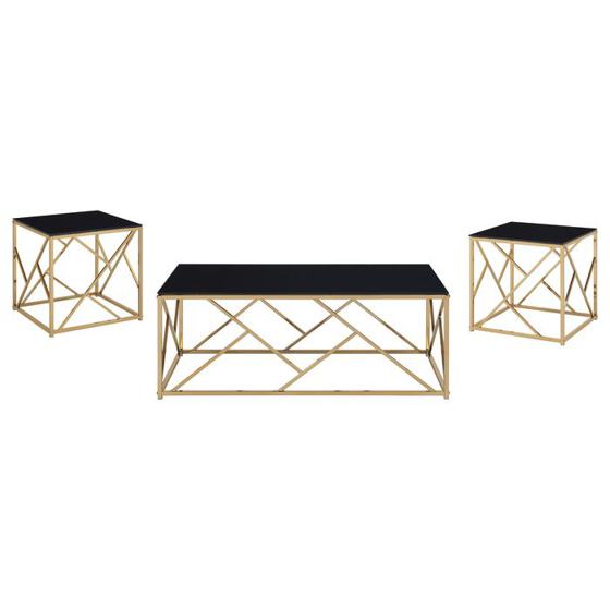 Coaster Comisso Contemporary Tempered Glass Coffee Table Set
