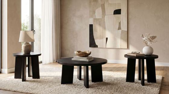 Coaster Strouse Round Coffee and End Table Set