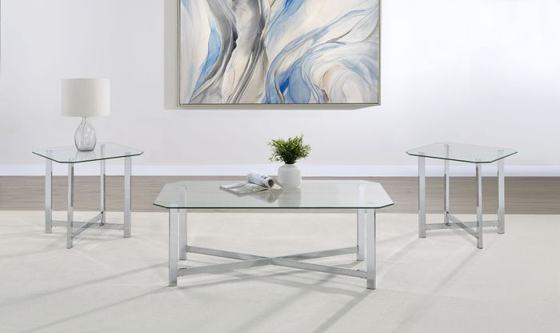 Coaster Cronin Glass Top Coffee Table Set