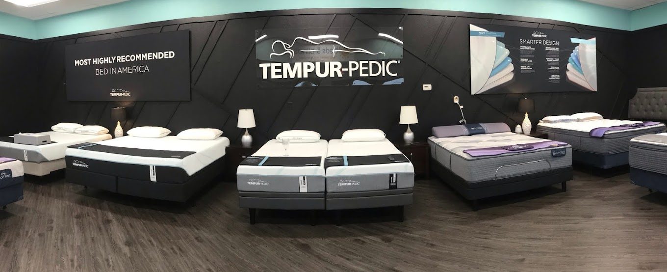 Tempur-Pedic display in the showroom