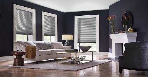 Living room with Alta honeycomb shades