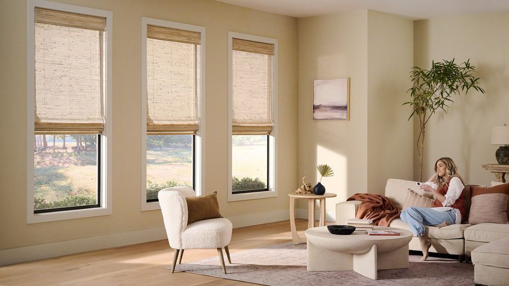 Natural Woven Shades in a room