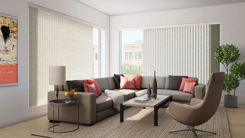 Vertical Blinds in a room