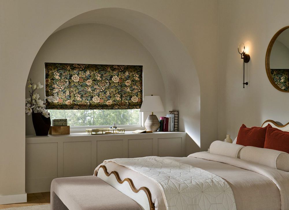 Tailored Roman Shades in a room