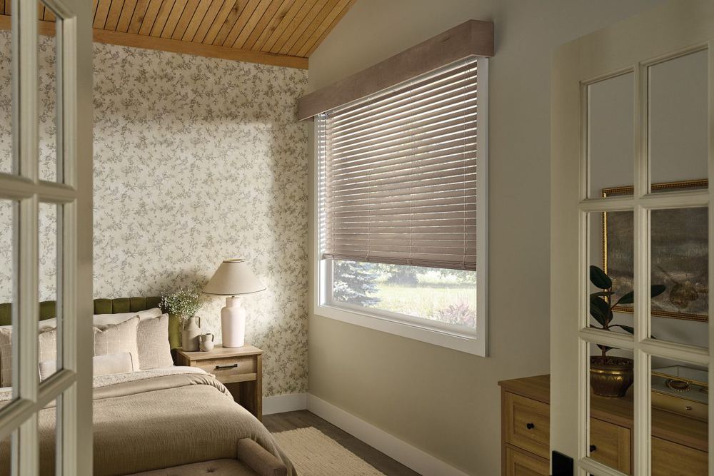 Wood Blinds in a room