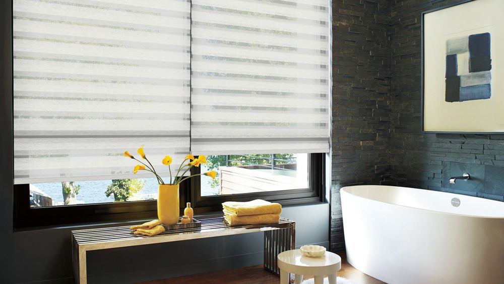 Designer Banded Shades in a room