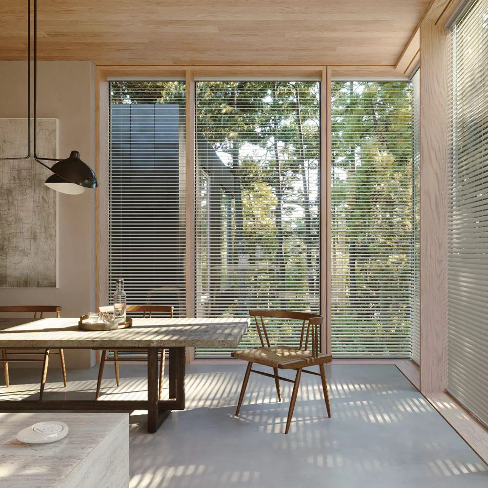 Modern Precious Metals Aluminum Blinds in a room